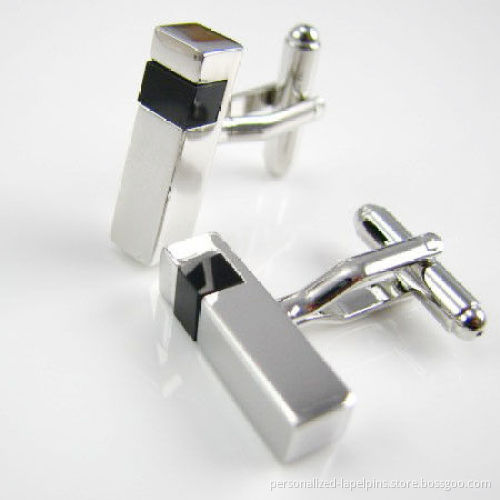 Oem Brass Material Black Jewel Stone Cuff Links Suitable For Promotional And Gifts Purposes